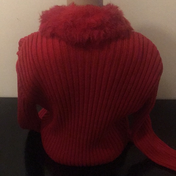 Women’s red sweatshirt top zip up zipper jacket - Picture 3 of 11